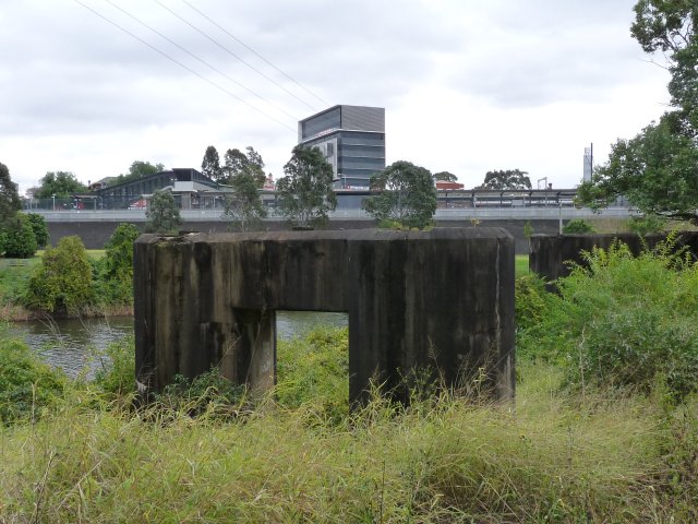 Decommissioned railway bridge, Liverpool where Janny Ely & family swam as kids 